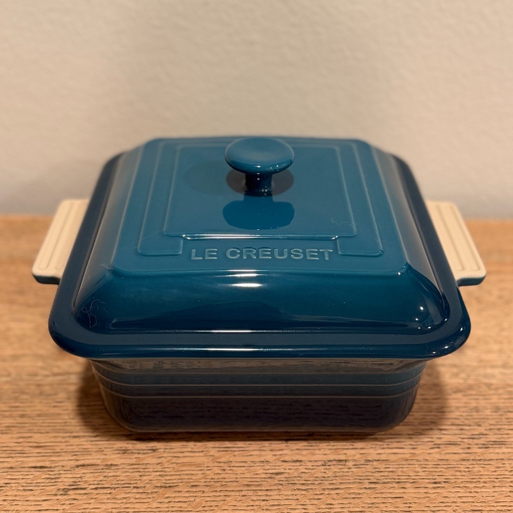 Le Creuset Deep Teal Classic Square Lidded Baking Dish 23cm 3L Stoneware